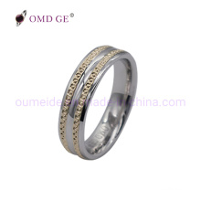 Fashion Men′s Gold Plated 925 Sterling Silver Wedding Ring